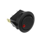 Plastic switch for vehicles, ON and OFF, red color, model II